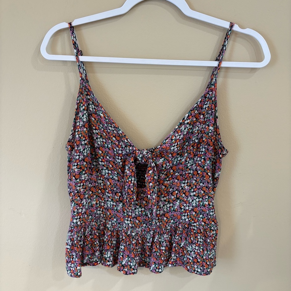 Patrons of Peace Colorful Floral Crop Top, Small